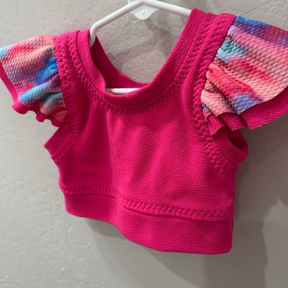 Summer Sky Pink Tie Dye Ruffle Bikini Swim - Picture 8 of 10